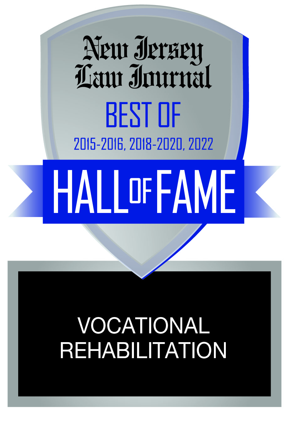 New Jersey Law Journal - Vocal Rehabilitation Hall of Fame 2022